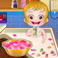 Baby Hazel taking royal bath – children simulation game