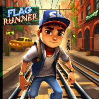 Flag Runner running boy – street dash chase